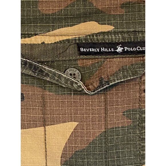 Vintage Beverly Hills Polo Club Mens Camouflage Cargo Shorts With Button Closure - Picture 8 of 12